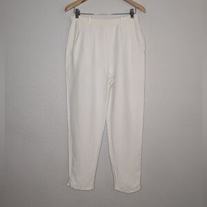 MaxMara Weekend Cream Coastal Minimalist Linen Blend Casual Pants Trousers 14